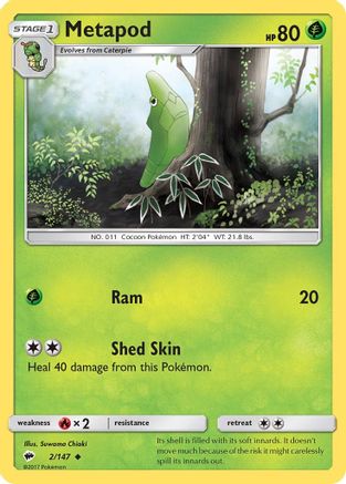 Metapod (2) Reverse Holofoil - Burning Shadows