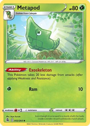 Metapod (2) Reverse Holofoil - Fusion Strike