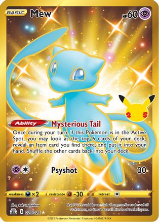 Mew (Gold) (25) Holofoil - Celebrations