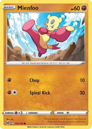 Mienfoo (103) Reverse Holofoil - Lost Origin
