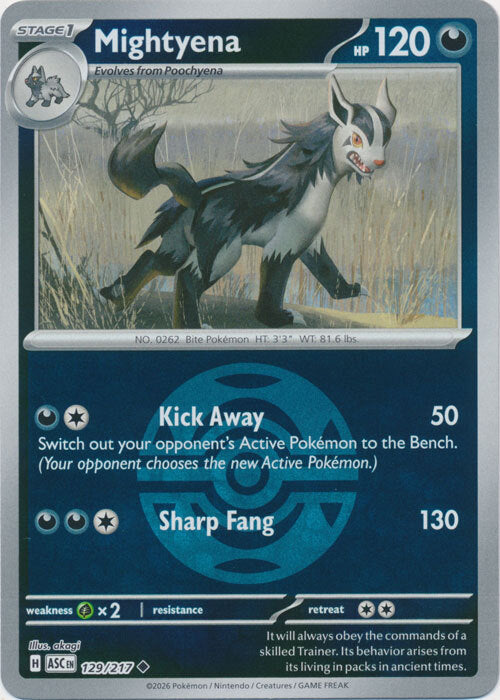 Mightyena (Dusk Ball) (129) Reverse Holofoil - Ascended Heroes