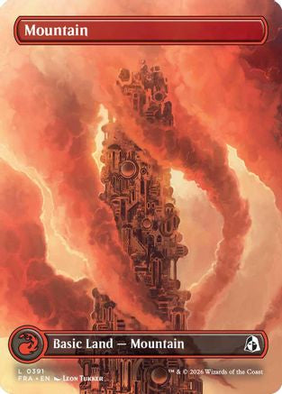 Mountain (Top) (Borderless) (391) Foil - Reality Fracture