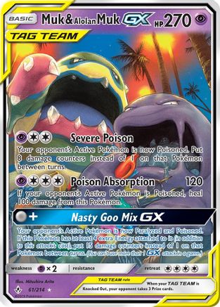 Muk & Alolan Muk GX (61) Holofoil - Unbroken Bonds