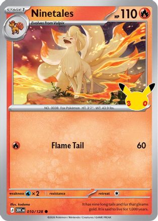 Ninetales (10) Holofoil - 30th Celebration