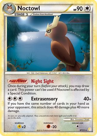 Noctowl (8) Reverse Holofoil - HeartGold & SoulSilver