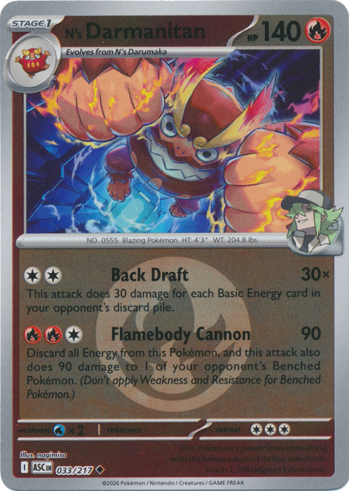 N's Darmanitan (Energy Symbol Pattern) (33) Reverse Holofoil - Ascended Heroes