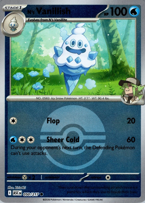 N's Vanillish (Poke Ball) (50) Reverse Holofoil - Ascended Heroes