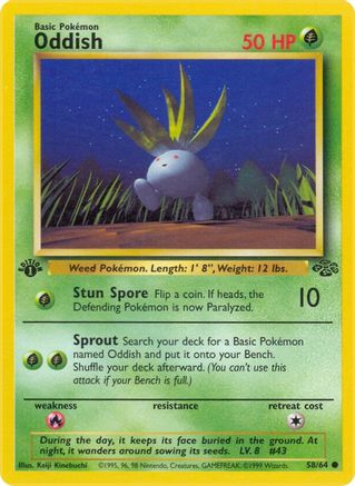Oddish (58) (1st Edition) - Jungle
