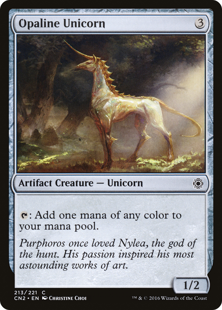 Opaline Unicorn (213) Foil - Conspiracy: Take the Crown