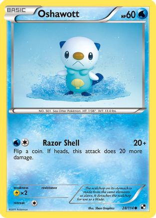 Oshawott (28) Reverse Holofoil - Black & White