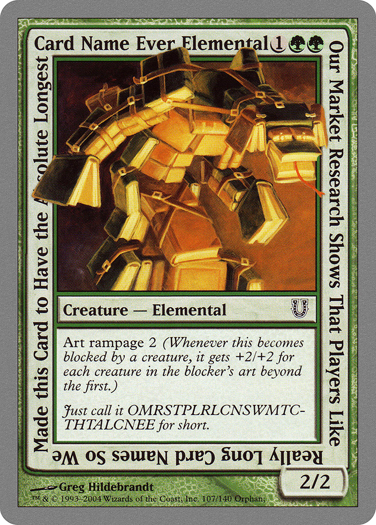 Our Market Research Shows That Players Like Really Long Card Names.... (107) Foil - Unhinged