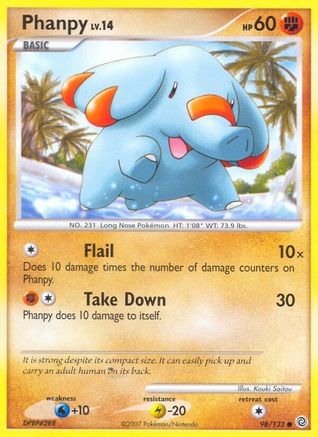 Phanpy (98) Reverse Holofoil - Secret Wonders