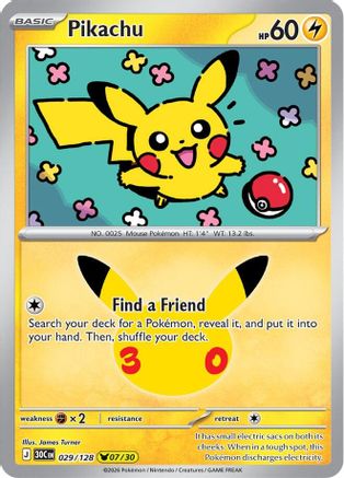 Pikachu (29) Holofoil - 30th Celebration