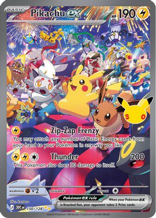 Pikachu ex (Alternate Full Art) (150) Holofoil - 30th Celebration