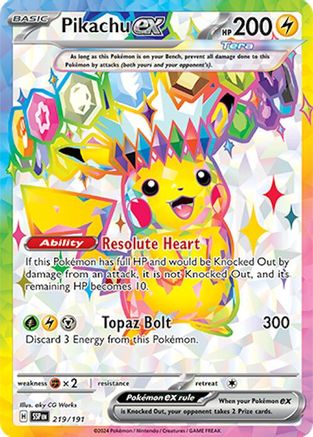 Pikachu ex (Full Art) (219) Holofoil - Surging Sparks