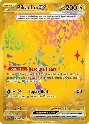 Pikachu ex (Gold) (179) Holofoil - Prismatic Evolutions