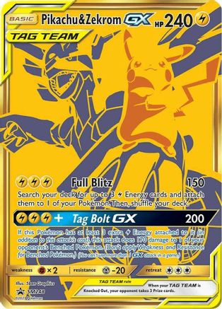 Pikachu & Zekrom GX (Gold) (SM248) Holofoil - Black Star Promos