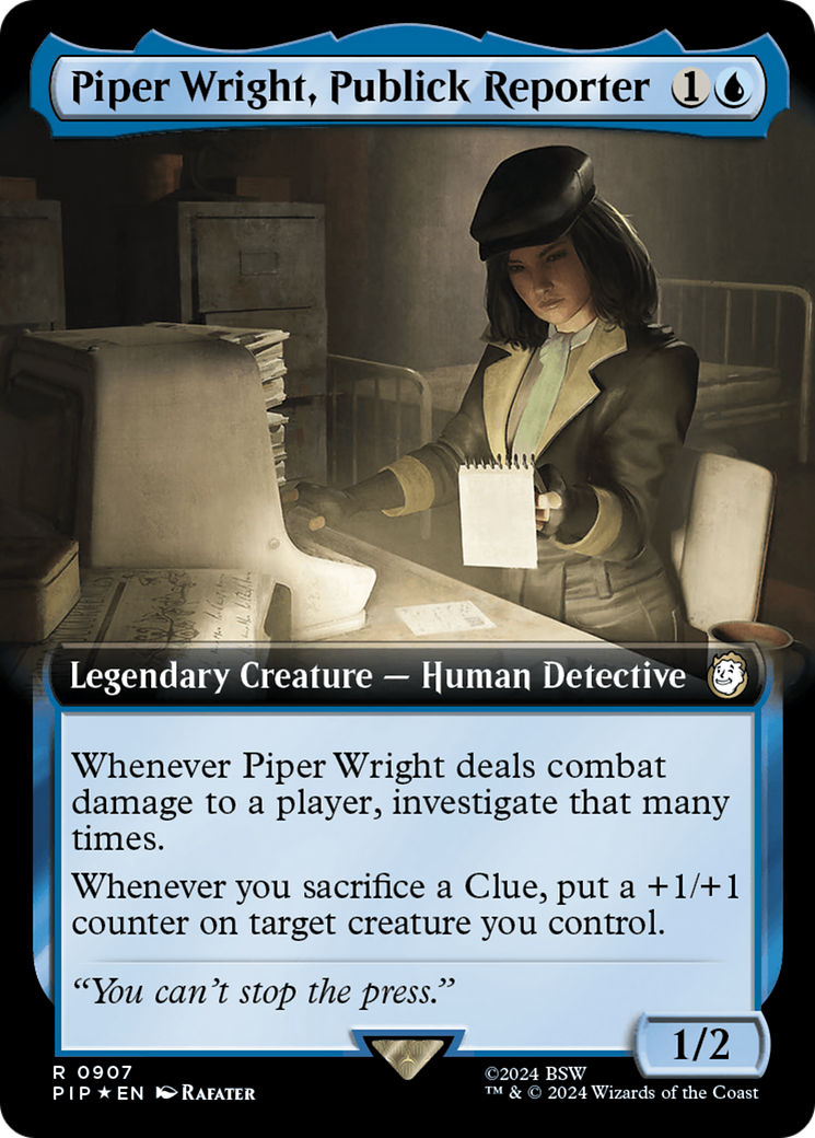 Piper Wright, Publick Reporter (Extended Art) (907) Surge Foil - Fallout