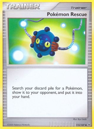 Pokemon Rescue (115) Reverse Holofoil - Platinum