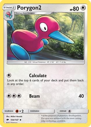 Porygon2 (104) Reverse Holofoil - Burning Shadows