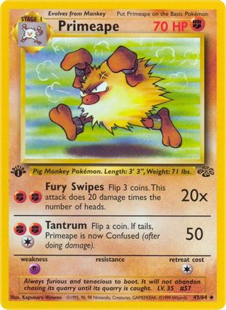 Primeape (43) (1st Edition) - Jungle