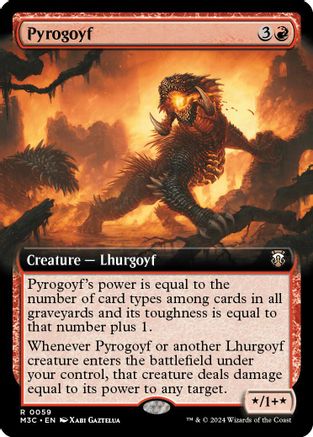 Pyrogoyf (Extended Art) (059) Ripple Foil - Commander: Modern Horizons 3