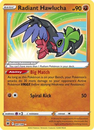 Radiant Hawlucha (81) Holofoil - Astral Radiance