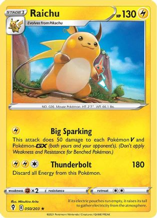 Raichu (50) Reverse Holofoil - Evolving Skies