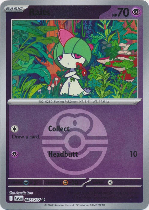 Ralts (Love Ball) (87) Reverse Holofoil - Ascended Heroes