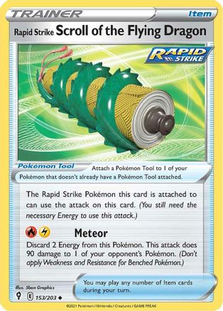 Rapid Strike Scroll of the Flying Dragon (153) Reverse Holofoil - Evolving Skies