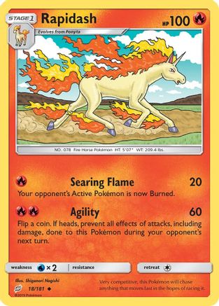 Rapidash (18) Reverse Holofoil - Team Up