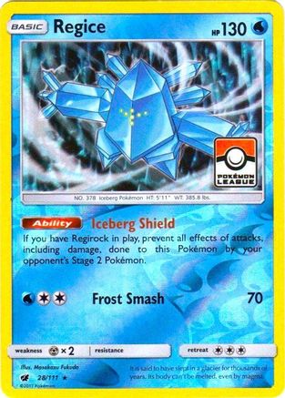 Regice (Pokemon League) (28) Reverse Holofoil - League & Championship Cards