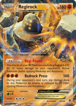 Regirock EX (43) Holofoil - Fates Collide