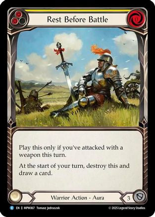 Rest Before Battle (Yellow) (MPW067) Rainbow Foil - Mastery Pack Warrior