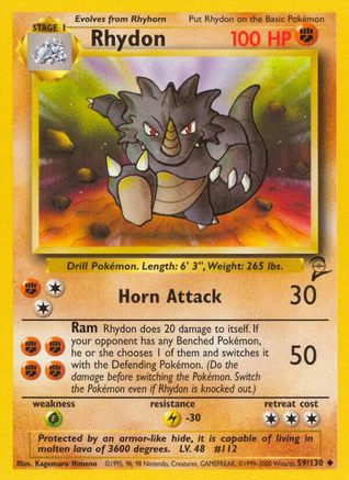 Rhydon (59) - Base Set 2