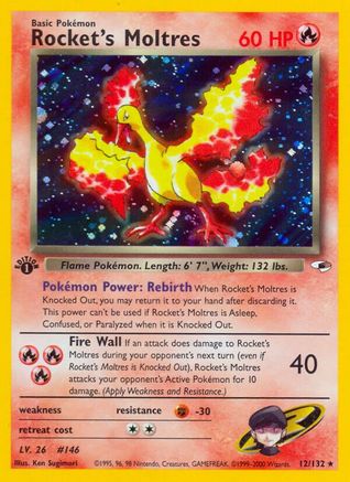 Rocket's Moltres (12) (1st Edition) Holofoil - Gym Heroes