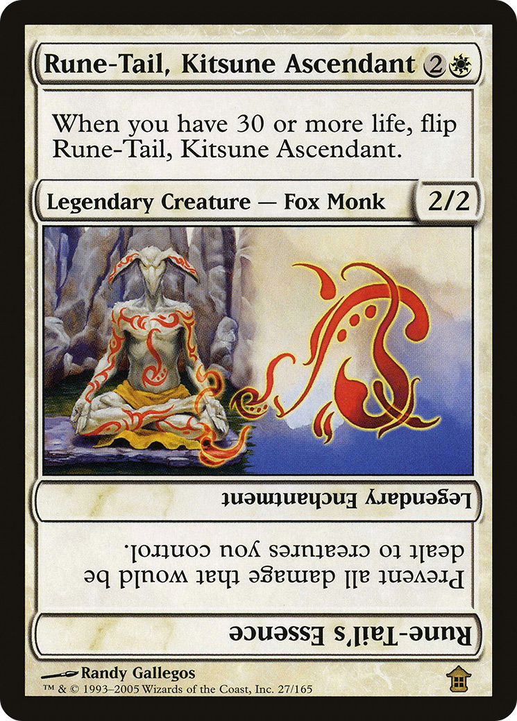 Rune-Tail, Kitsune Ascendant // Rune-Tail's Essence (027) - Saviors of Kamigawa