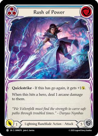 Rush Of Power (Blue) (OMN070) Rainbow Foil - Omens of the Third Age