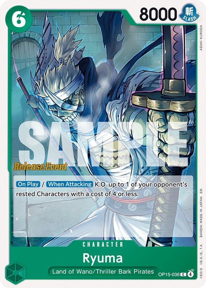 Ryuma (OP15-036) Release Event Cards