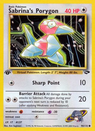 Sabrina's Porygon (98) (1st Edition) - Gym Challenge