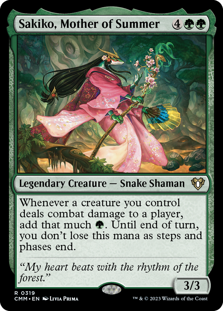 Sakiko, Mother of Summer (319) Foil - Commander Masters