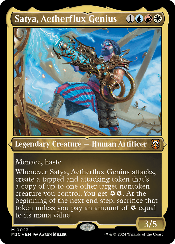 Satya, Aetherflux Genius (023) Etched Foil - Commander: Modern Horizons 3