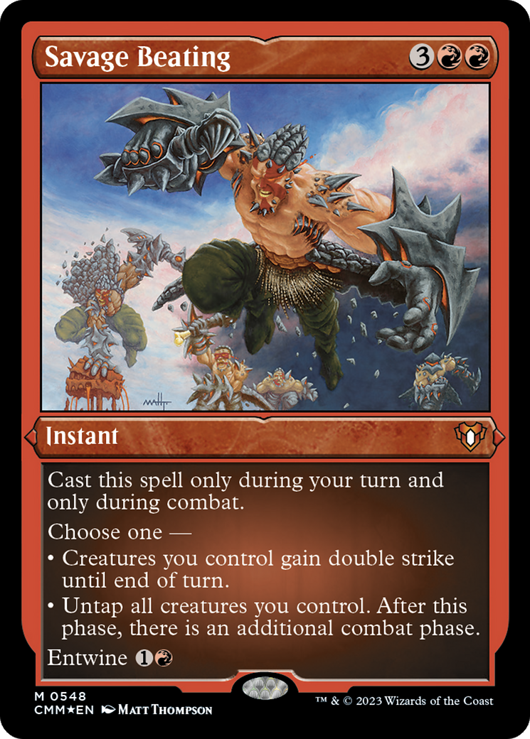 Savage Beating (548) Etched Foil - Commander Masters