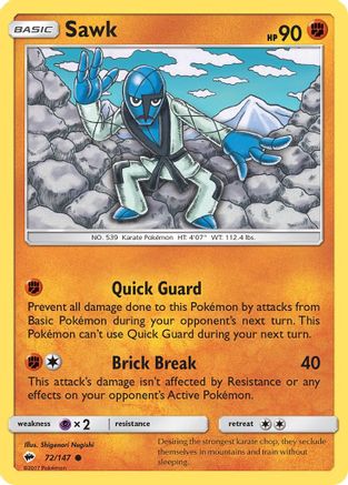 Sawk (72) Reverse Holofoil - Burning Shadows