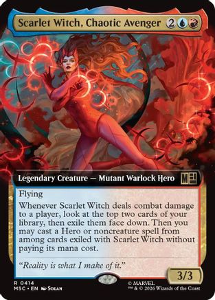 Scarlet Witch, Chaotic Avenger (Extended Art) (414) - Commander: Marvel Super Heroes