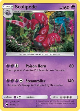 Scolipede (58) Reverse Holofoil - Burning Shadows