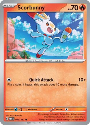 Scorbunny (36) Reverse Holofoil - Ascended Heroes