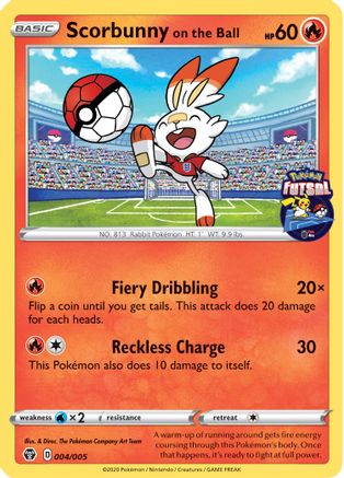 Scorbunny on the Ball (Pokemon Futsal) (4) - Miscellaneous Cards & Products
