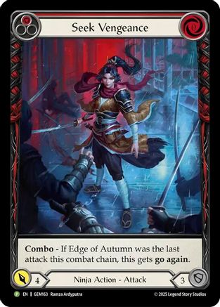 Seek Vengeance (Red) (GEM163) Rainbow Foil - Gem Pack 5