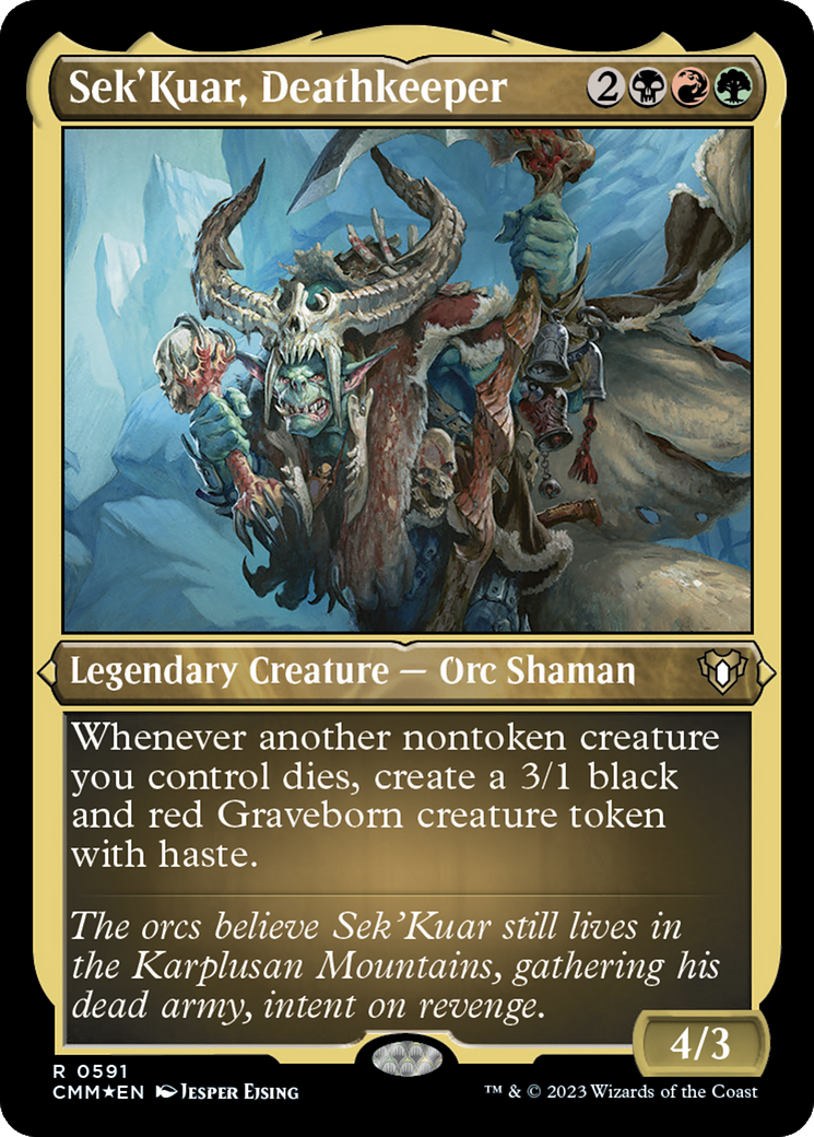 Sek'Kuar, Deathkeeper (591) Etched Foil - Commander Masters